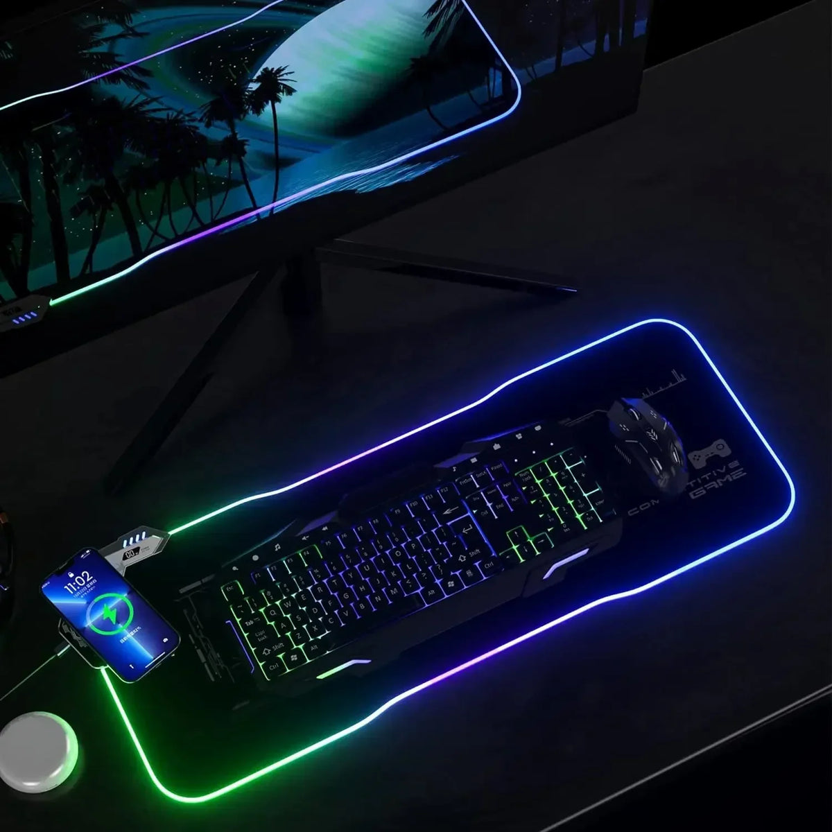 SpectralDesk Wireless Charging RGB Gaming Desk Mat